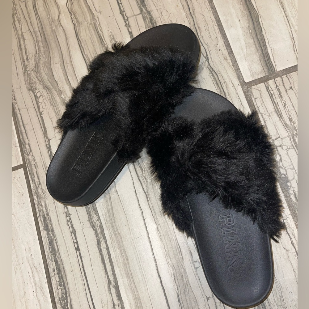 Faux Fur Slides